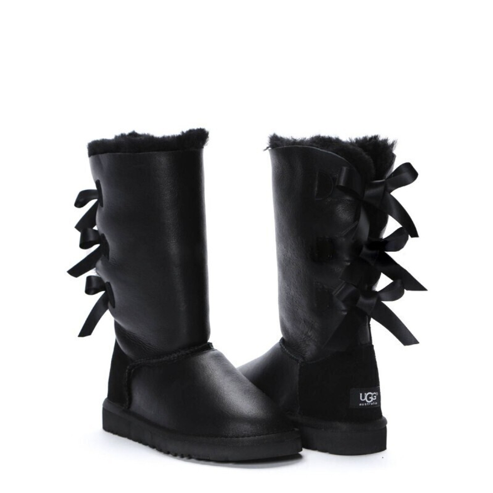 Угги Bailey Bow Tall Metallic Black