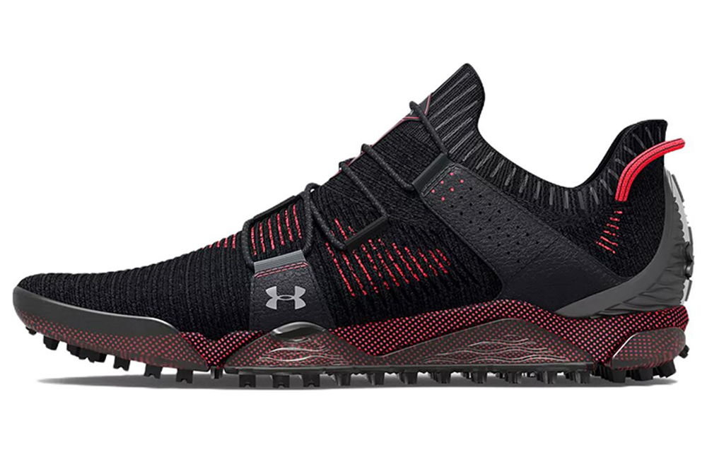 Under Armour HOVR Tour Spikeless low-top golf shoes men's black and Red