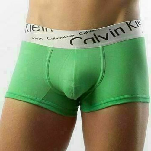 Мужские трусы боксеры зеленые с косой резинкой Calvin Klein Steel Boxer Italics Green