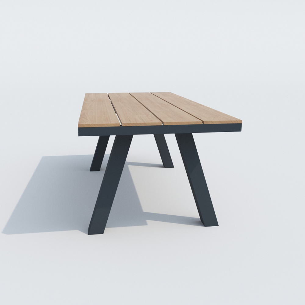 Обеденная группа Ideal Patio МИРРА СОЛА каркас карбон, стол поливуд 180, текстилен серый