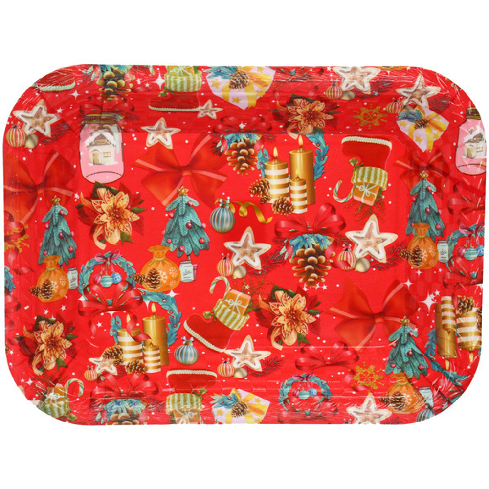 Поднос пластиковый «Новогоднее ассорти» 32*24см