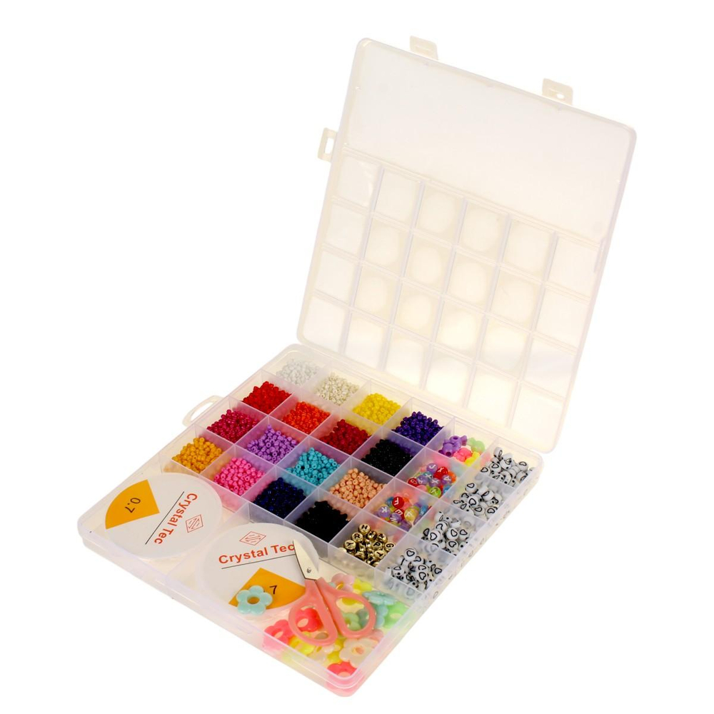 Набор украшений для девочек, в наборе бусины, ножницы, браслет 20х19см, с-31044