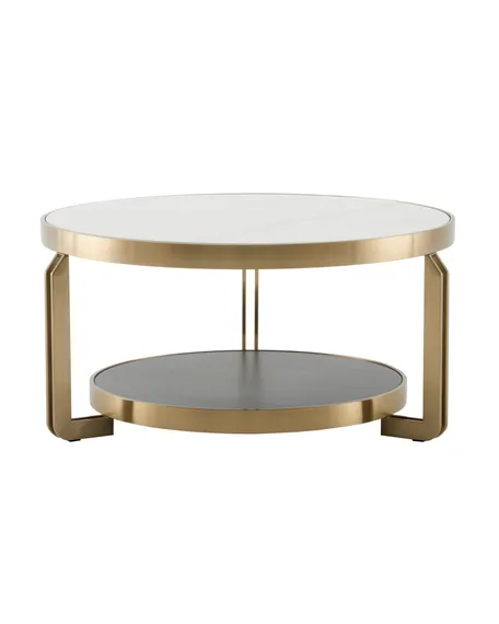 Журнальный столик Калисто 90*90 см светлая и темная керамика