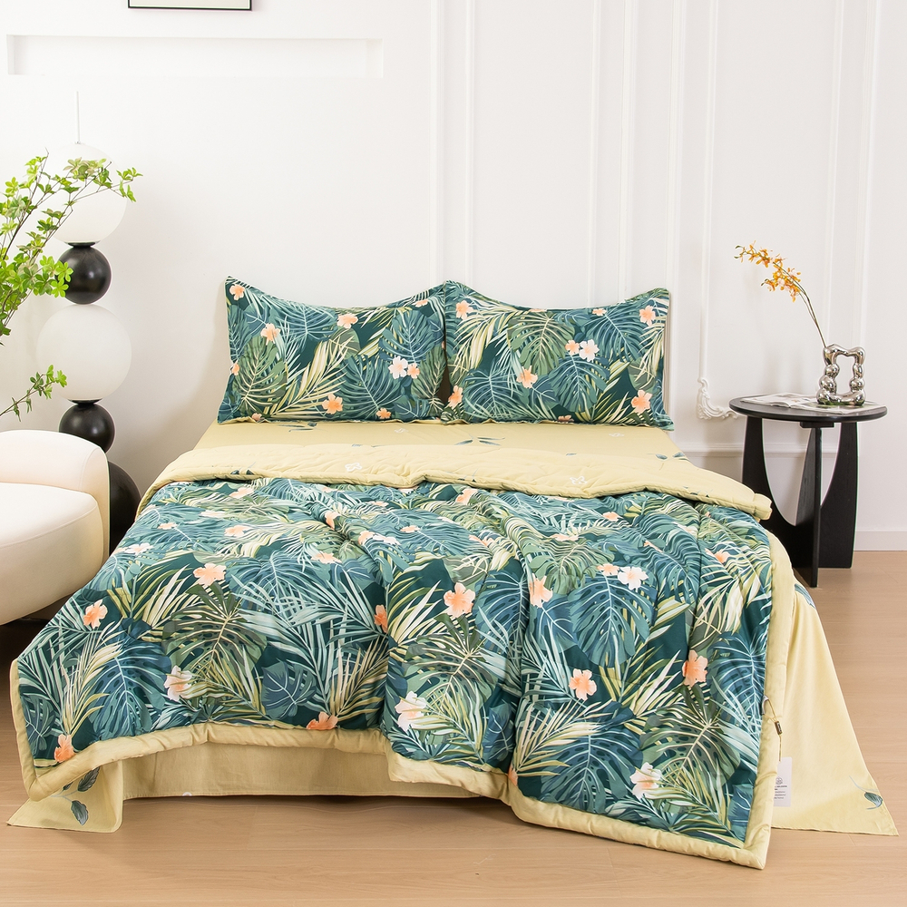 Комплект постельного белья Сатин с Одеялом 100% хлопок 160x80 на резинке OBR156