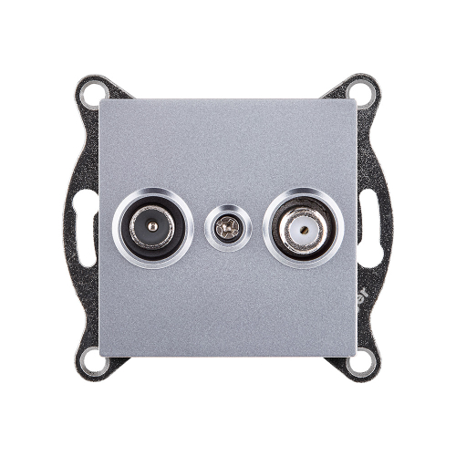 Розетка двойная TV (мама) + спутниковая SAT, серый Kollinger REA-035GY для Aspekt, Eleganz, Reflex