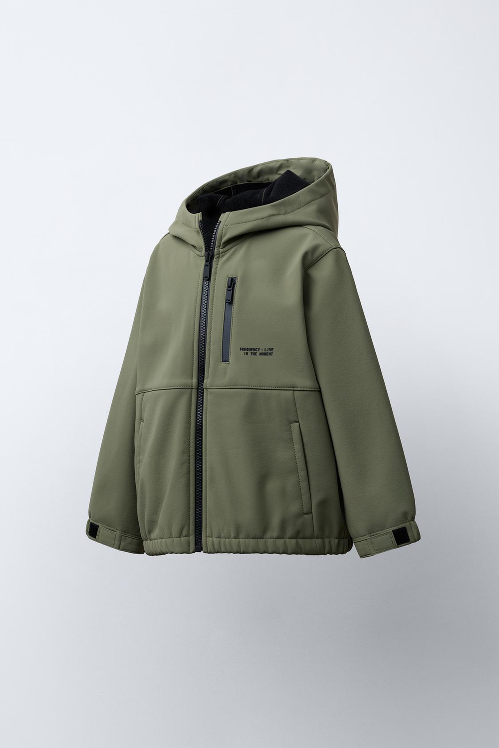 ZARA КУРТКА С КАПЮШОНОМ И ПОДКЛАДКОЙ, ПЫЛЬНЫЙ ХАКИ