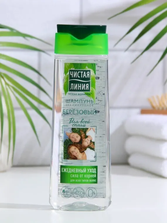 Шампунь для волос Чистая линия для всей семьи Березовый, 250 мл