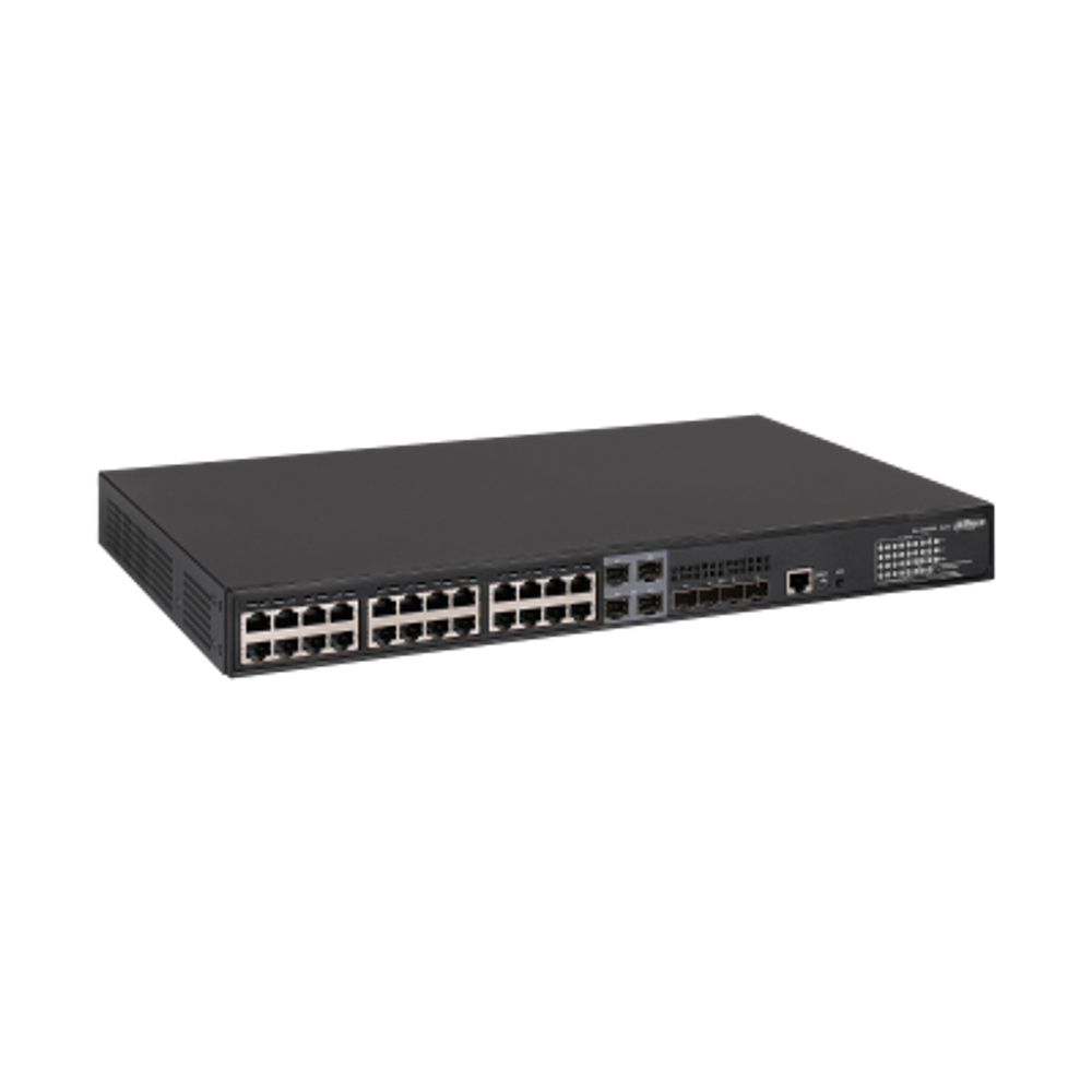 DH-AS5500-24GT4XF 28-портовый управляемый коммутатор, уровень L3, Порты: 24 RJ45 10/100/1000Мбит/с, 4 SFP+ 1000/10000Мбит/с(uplink)