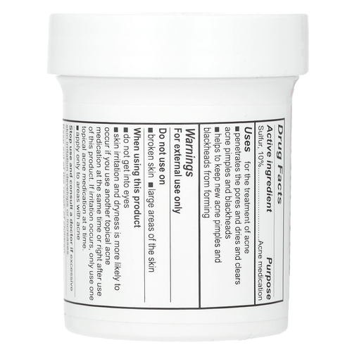 De La Cruz, мазь против акне, с серой (10%), максимальная эффективность, 73,7 г (2,6 унции)