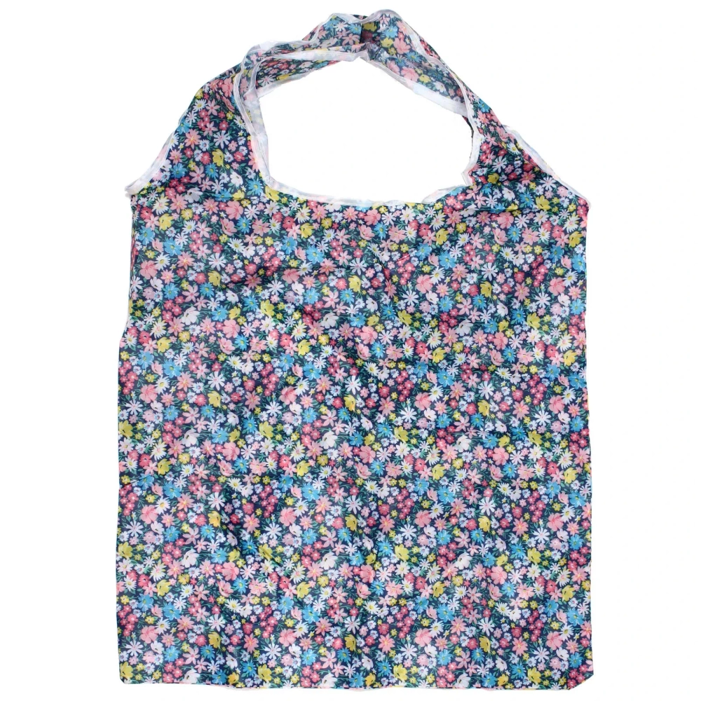 Сумка - шоппер с карабином «ИДЕЯДОМА», принт васильки, 60*38см/нагрузка до 10кг (инд. пакет истикер)