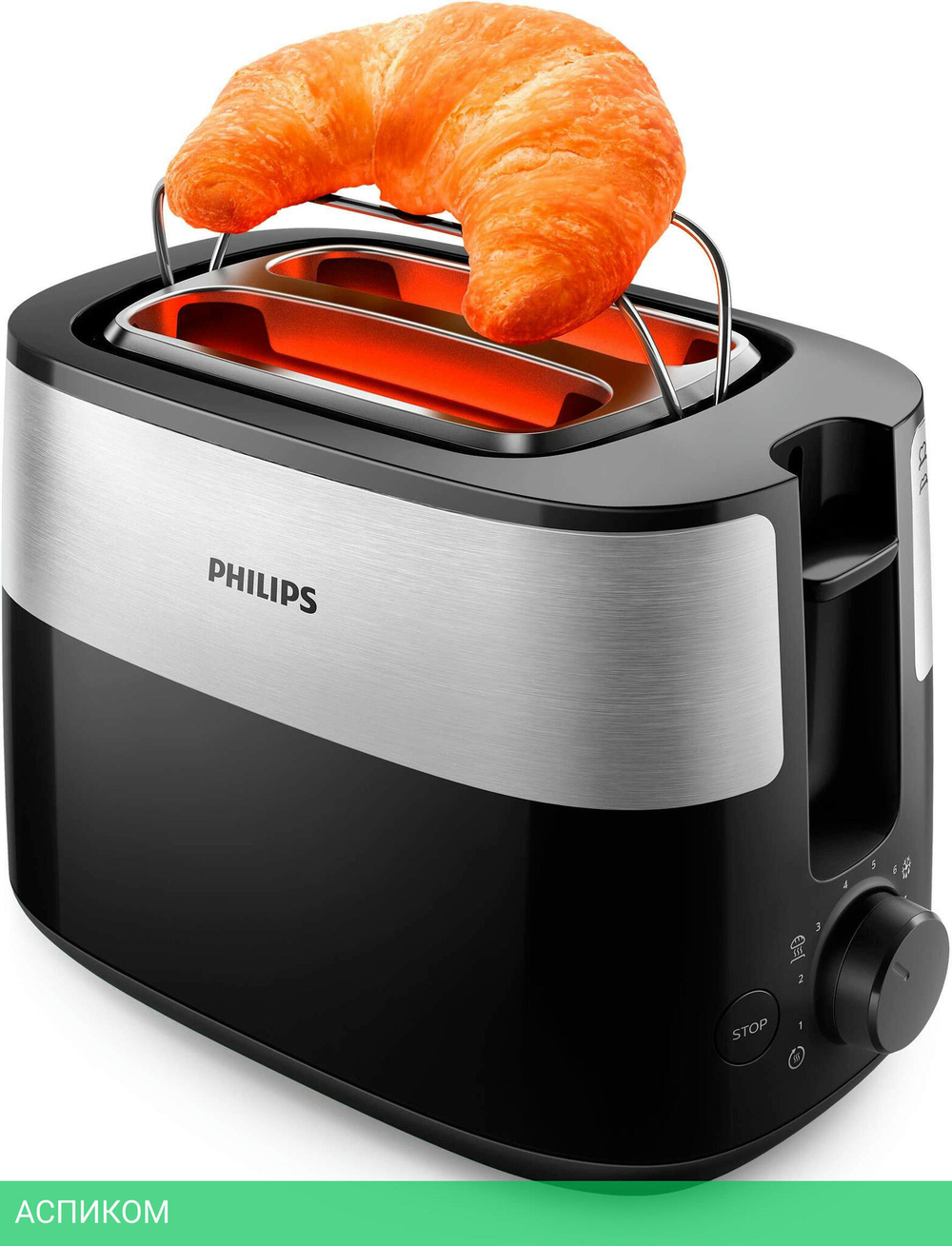 Тостер Philips HD2516 черный/стальной