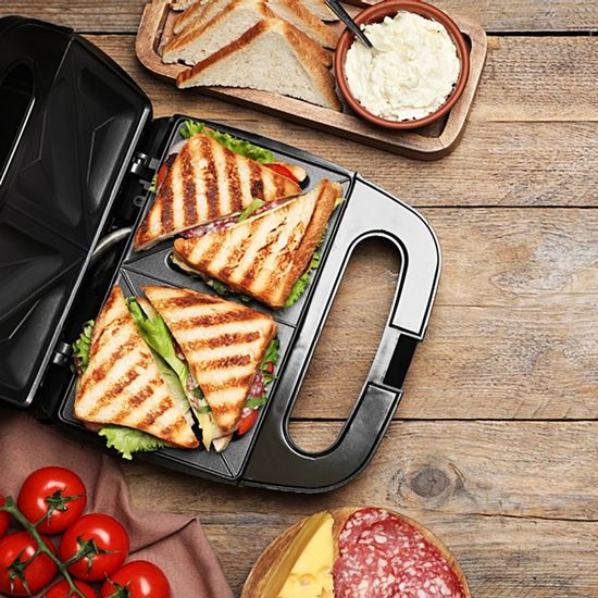 Сэндвичница электрическая  800 Вт. Kamille KM 6716 с антипригарным покрытием