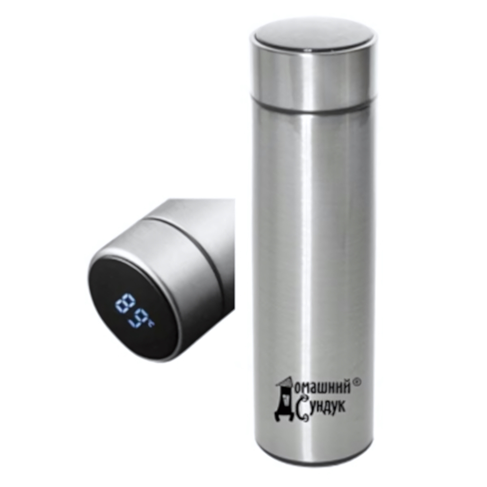 Термос из нержавеющей стали "Домашний Сундук" 0,5л с датчиком температуры ХС-36