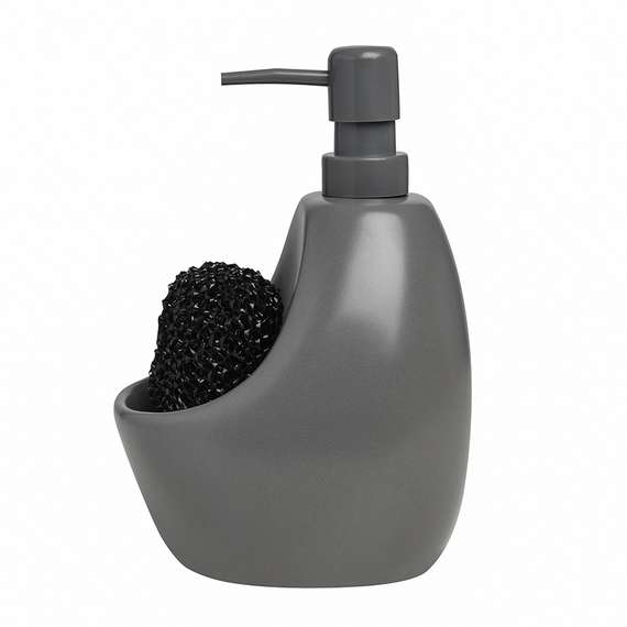 Диспенсер для мыла с подставкой для губки Joey 590 мл, уголь