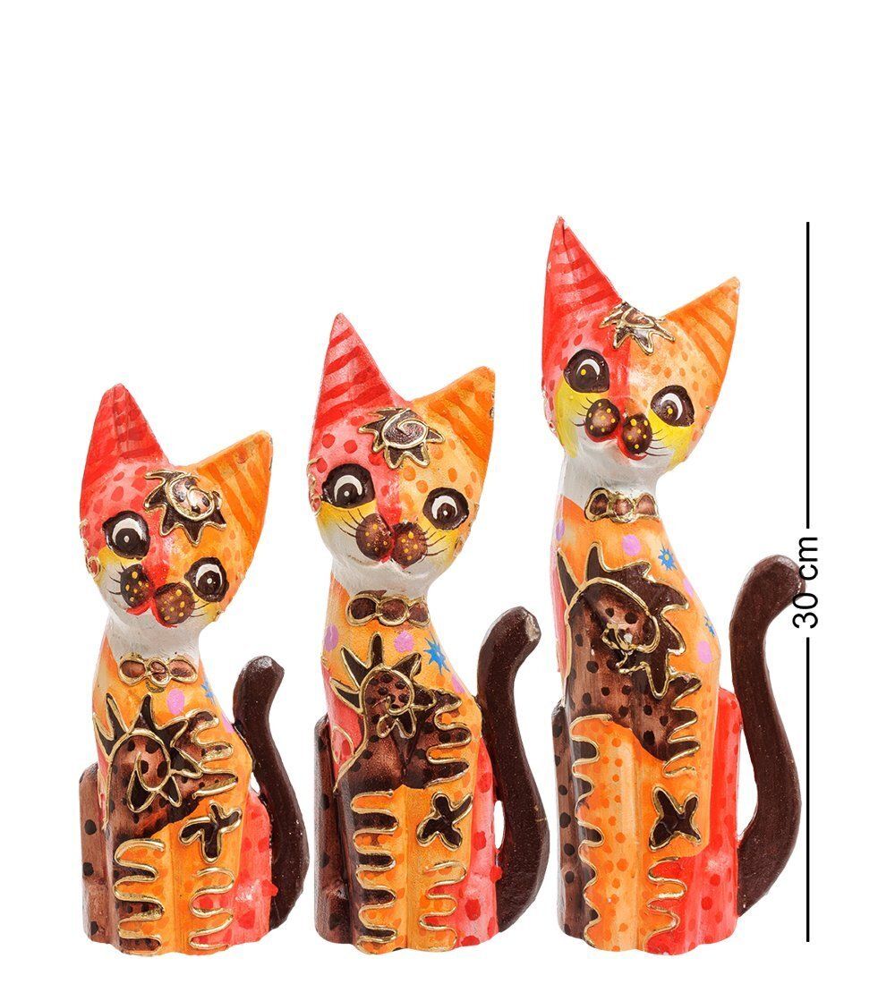 99-282 Фигурка «Кошка» н-р из трех 30,25,20 см (албезия, о.Бали)