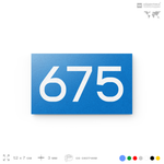 Номер на дверь 675, табличка на дверь для офиса, квартиры, кабинета, аудитории, склада, голубая 120х70 мм, Айдентика Технолоджи