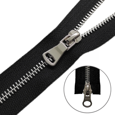 Молния металл Т5, L 70 см, 2 бегунка, чёрный/никель