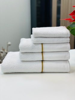 Набор полотенец 3шт Claire Batiste Atelier Brise белый с зеленым кантом