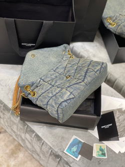 Saint Laurent Loulou Puffer Denim Bag 29 cm