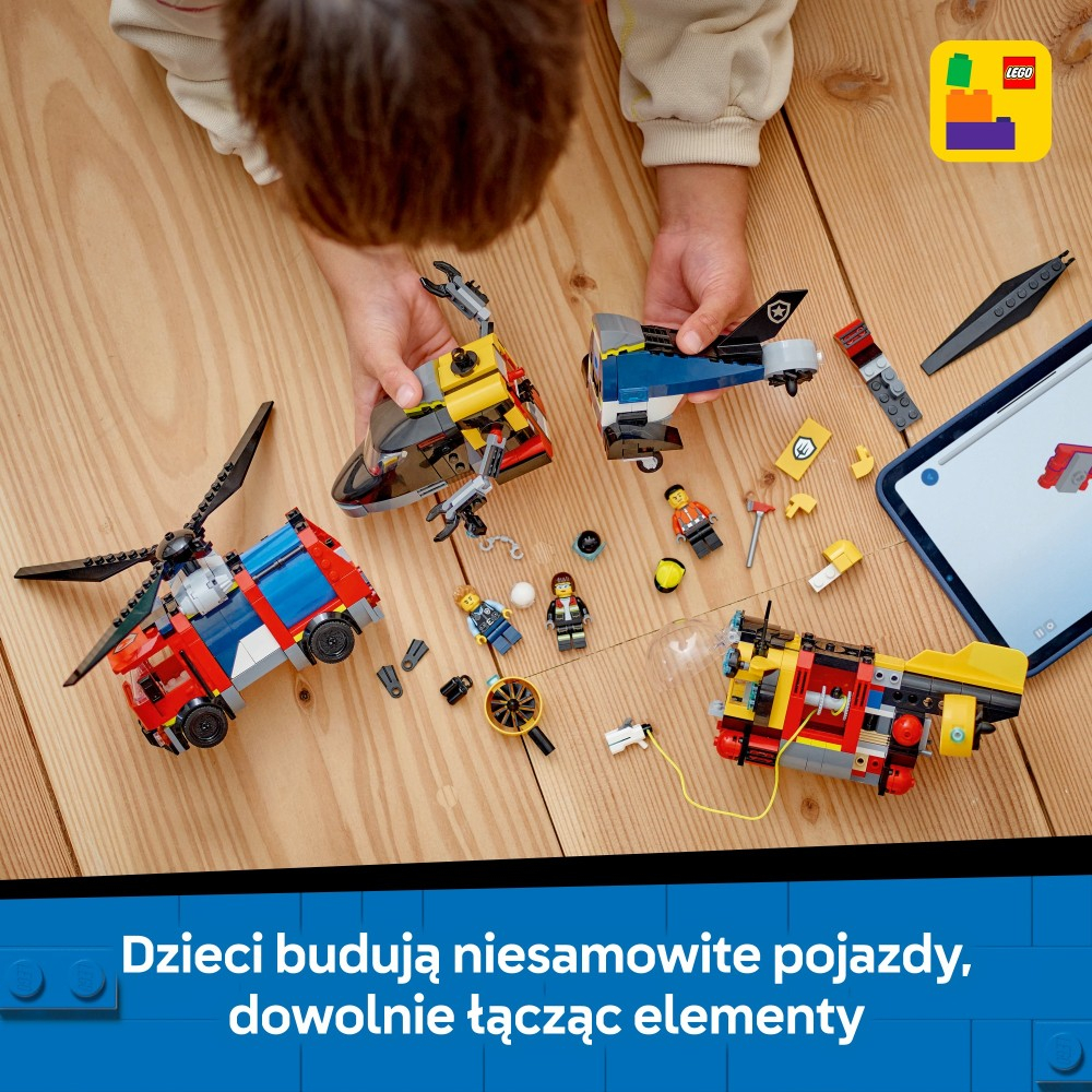 LEGO City - Набор с вертолетом, пожарной машиной и подводной лодкой 60462
