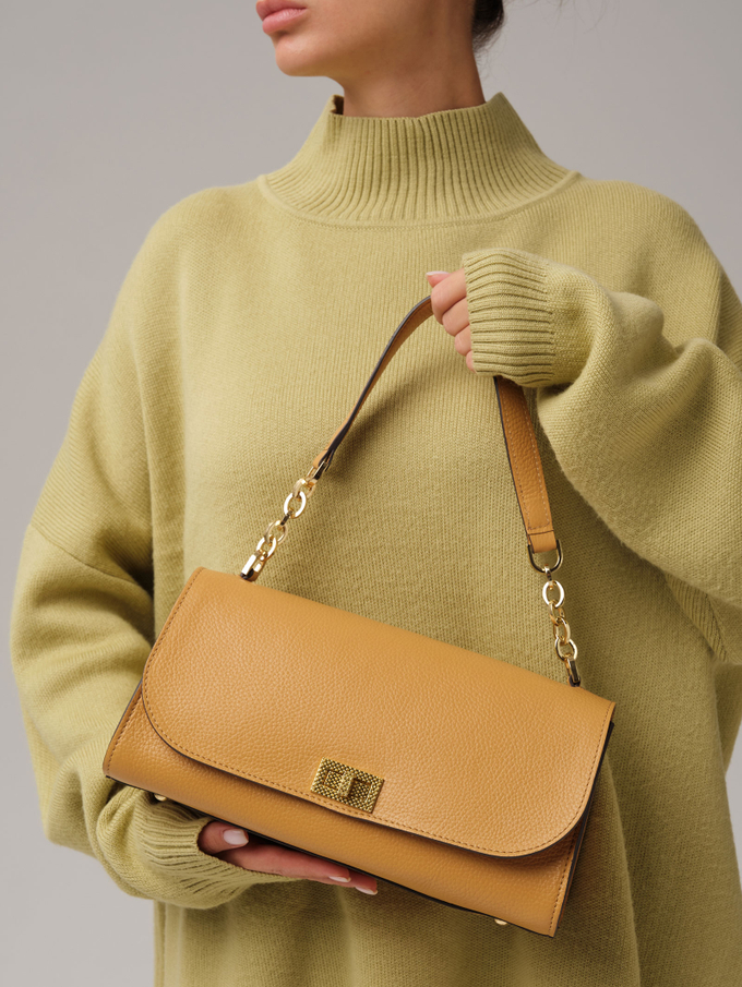 Кожаная сумка Azaro 30726 нюдовый