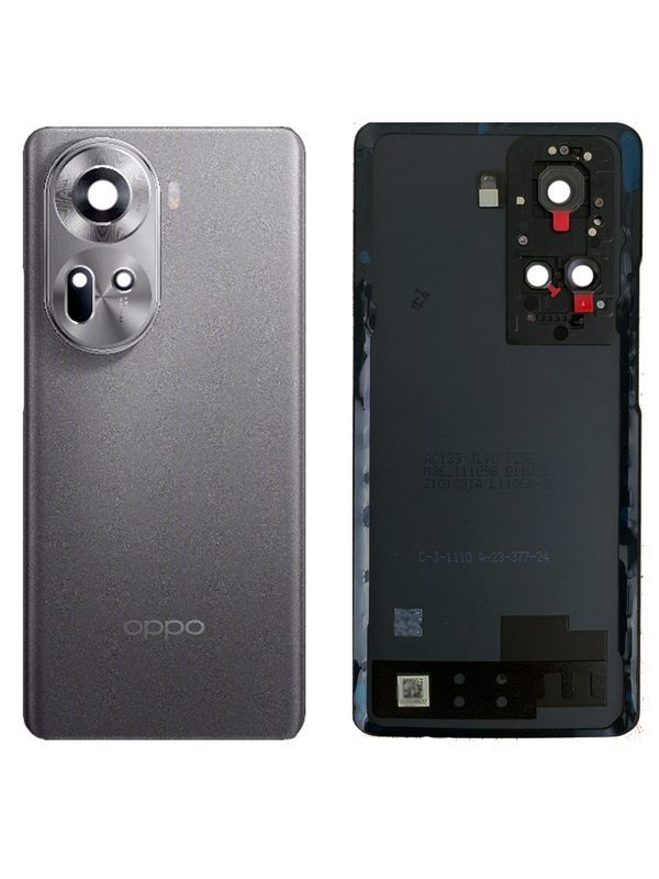 Задняя крышка для Oppo Reno 11 5G серая (Grey) со стеклом камеры