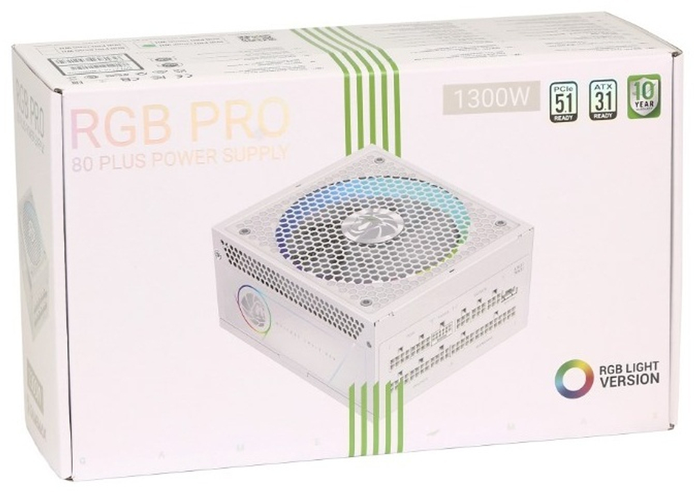 Блок питания Game Max RGB PRO 1300P WH 1300 Вт