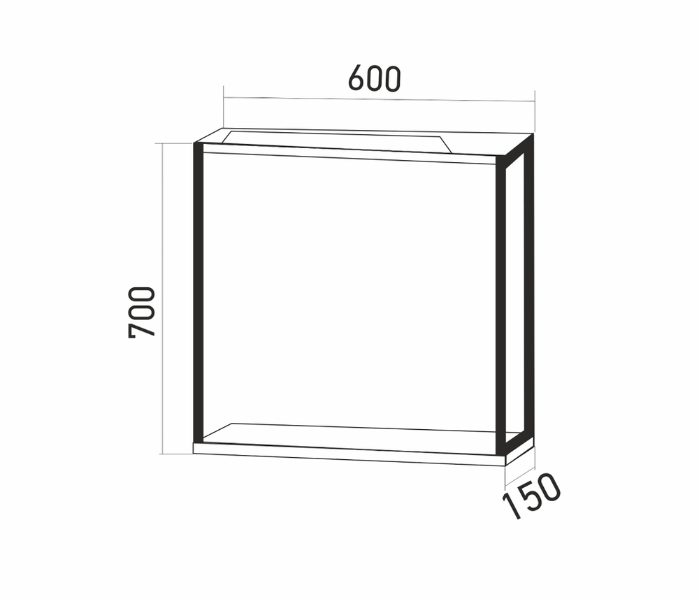 Зеркальный шкаф "БРУКЛИН" 60 Бетон с подсветкой ЛОФТ (ЛДСП)