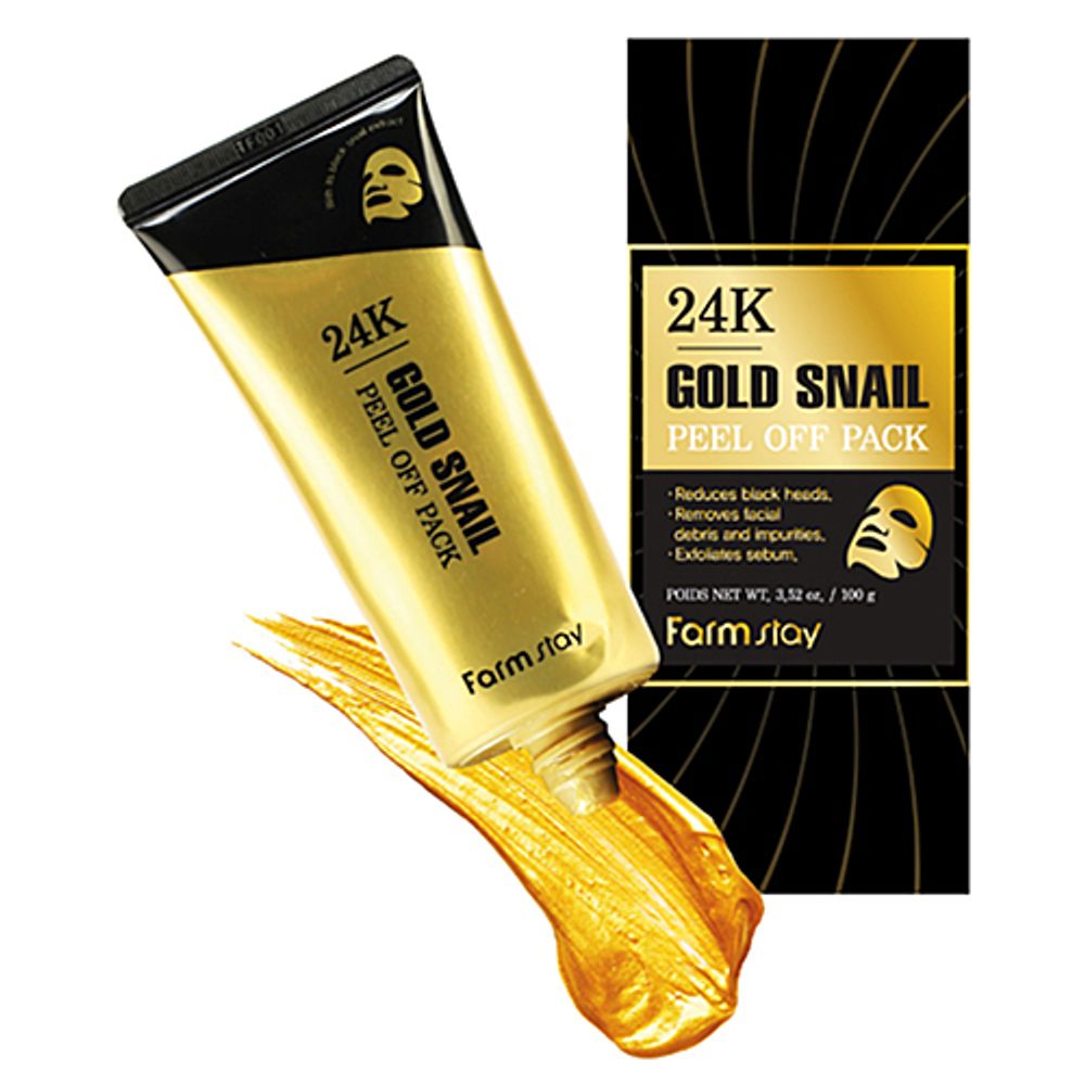 FarmStay Маска пленка с золотом и муцином улитки - 24K gold snail peel off pack, 100г