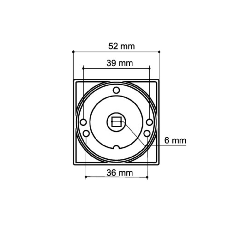 Ручка поворотная BK6.K.SQ52 (BK6/SQ) MWSC-33 итальянский тисненый