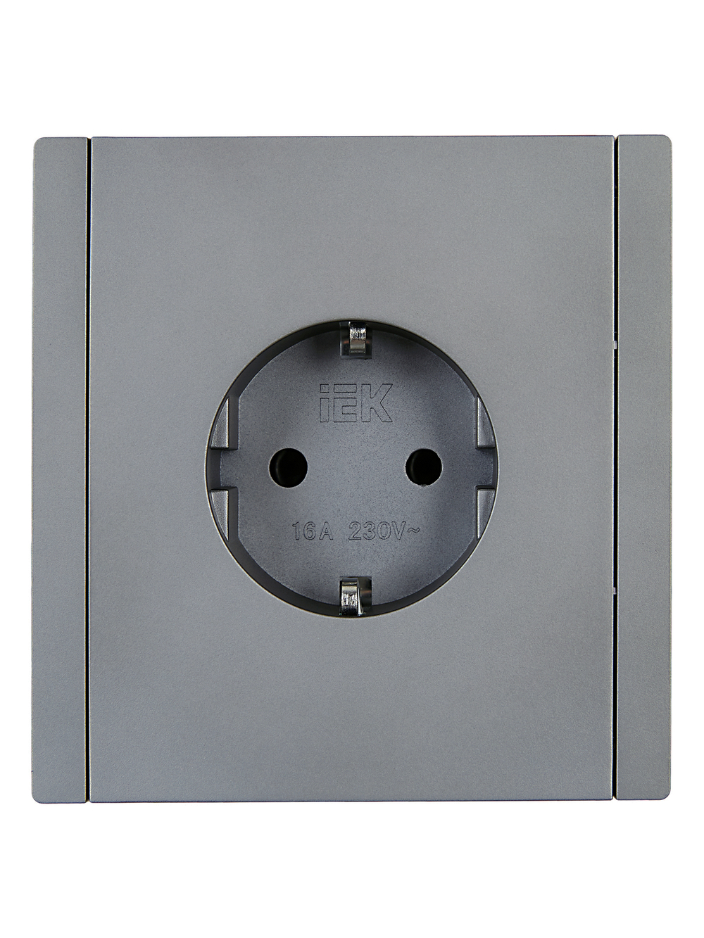 FORTE&PIANO Розетка 1-местная с заземлением с защитными шторками безвинтовое крепление 16А FP513 сталь IEK