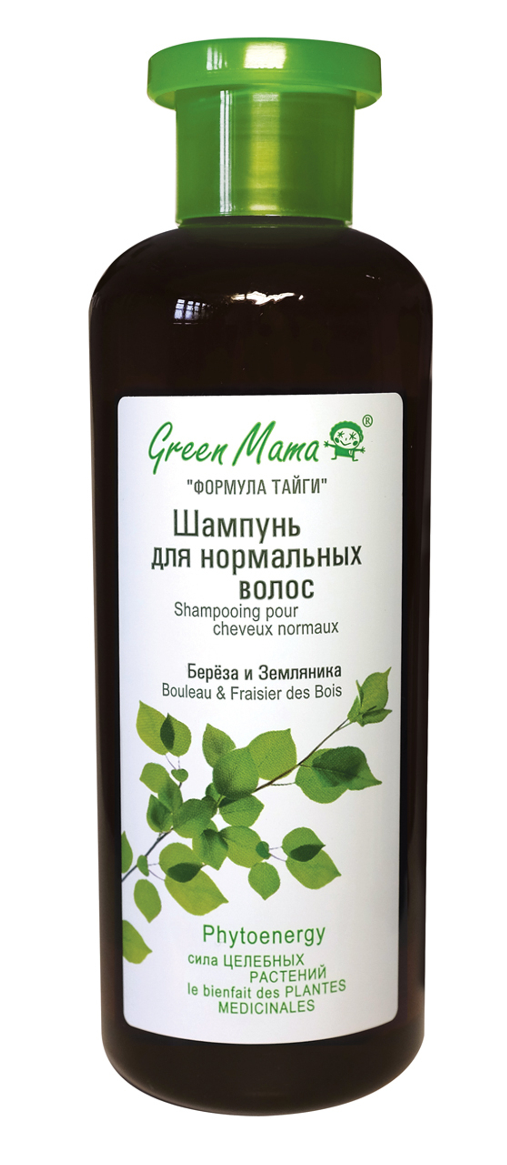 Green Mama Формула тайги Шампунь для волос Береза и земляника, для нормальных волос, 400 мл