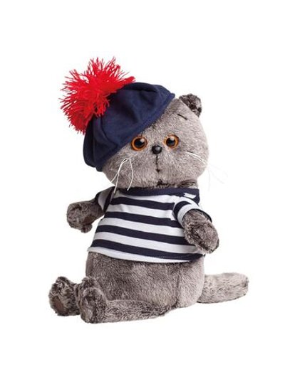 Мягкая игрушка Басик в тельняшке и беретике 30см