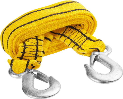 Трос буксировочный STAYER STANDARD, 2 крюка, сумка, 4м, 2,5т