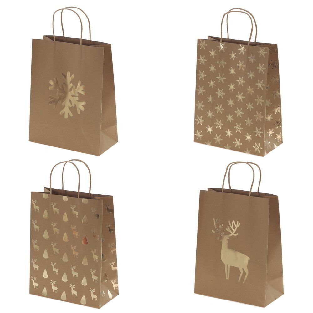 GAEM Пакет подарочный (бумага 210г/м2, блок 12шт), L24 W12 H31 см, 4в.