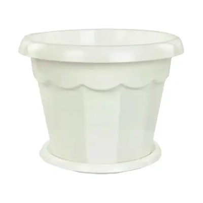 Горшок цветочный Гармония 0,7л с поддоном белый