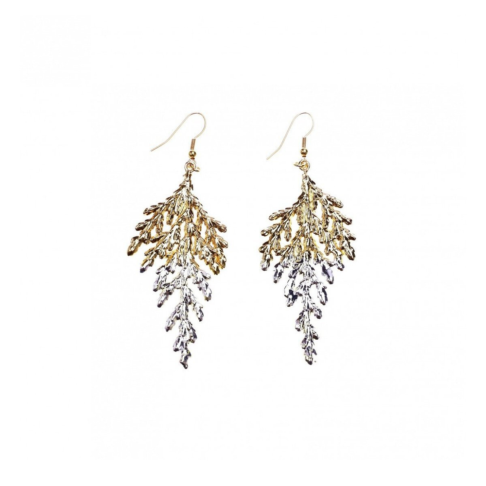 Серьги листья Ester Bijoux Кипарис SK153GAC-G/S BR