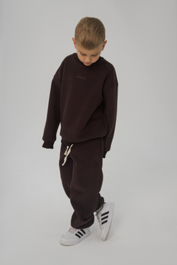 Свитшот с начёсом в стиле oversize Шоколад