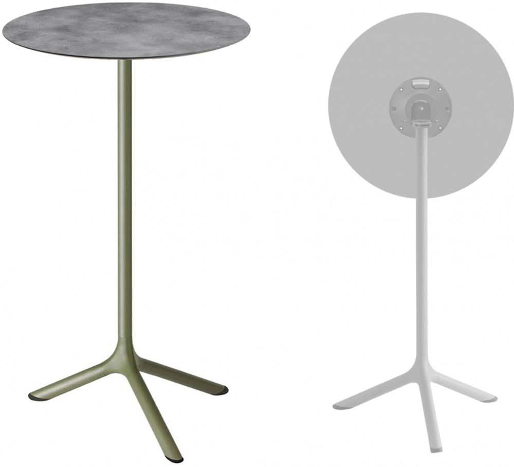 Стол ламинированный барный складной Scab Design Tripe Folding, оливковый, цементный