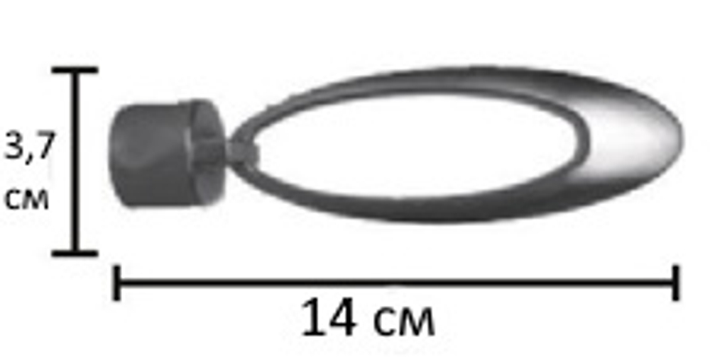Наконечники "Орбита" кованых карнизов для штор d25 мм, цвет шоколад