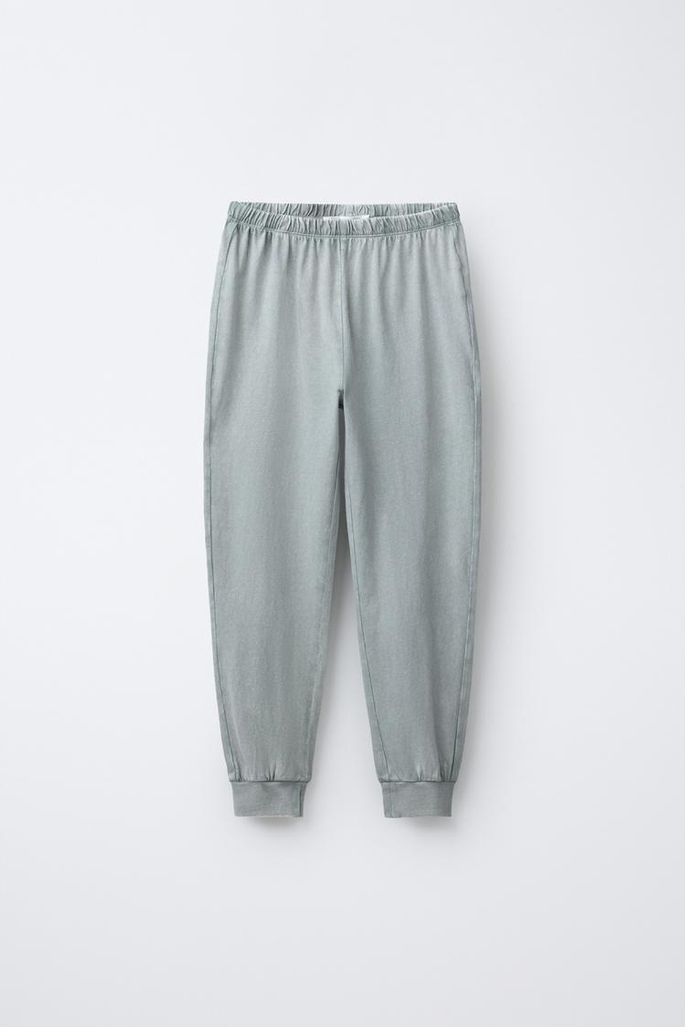 ZARA ПИЖАМА ВАФЕЛЬНАЯ С ВЫШИВКОЙ, СЕРЫЙ