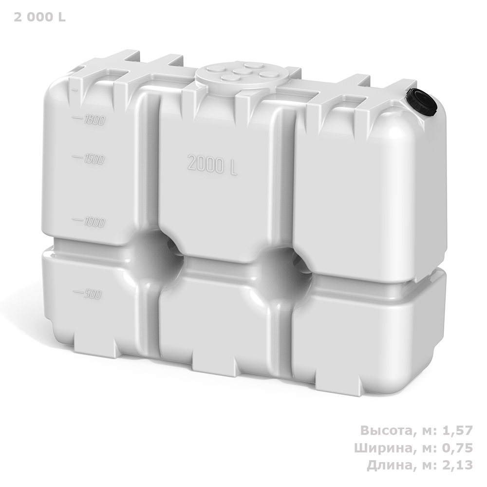 Ёмкость пластиковая пищевая Полимер-Групп RT 2000 л. прямоугольные (2130x750x1570см;84кг;синий) - арт.559037