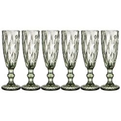 НАБОР БОКАЛОВ ДЛЯ ШАМПАНСКОГО "РОМБО" 6ШТ. СЕРИЯ "MUZA COLOR" 150МЛ. / В=20 СМ. (КОР=4НАБ.)