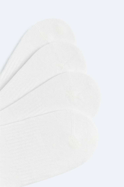 ZARA НАБОР ИЗ ЧЕТЫРЕХ ПАР КОРОТКИХ НОСКОВ, БЕЛЫЙ