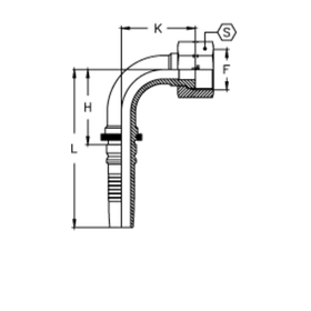Фитинг DN 20 ORFS (Г) 1.3/16 (90) Interlock