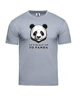 Футболка с пандой Never say no to panda прямая серая