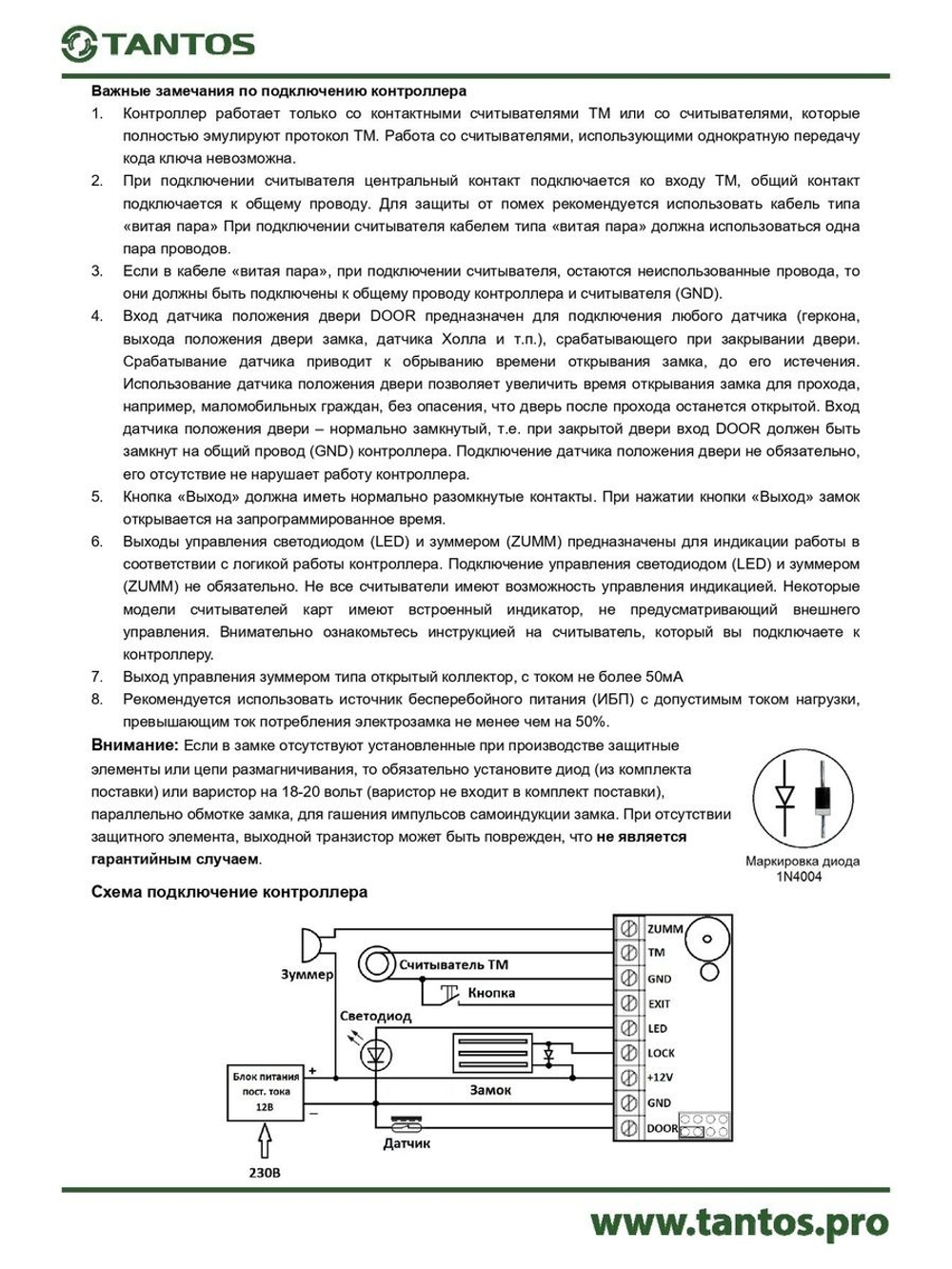 Контроллер доступа автономный TS-CTR-TM