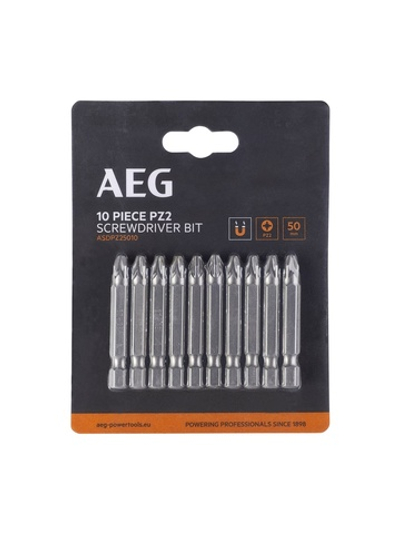Биты 10 шт, PZ2, 50 мм AEG ASDPZ25010 4932479508