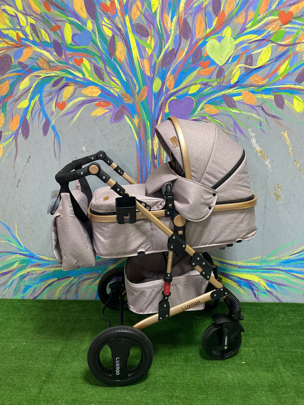 Коляска-трансформер 2в1 Luxmom 530 Хаки текстиль