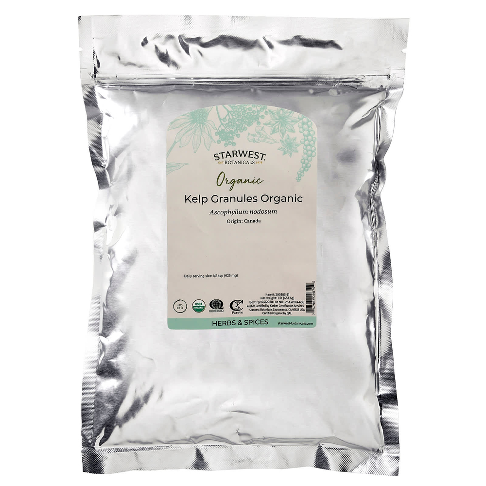 Starwest Botanicals, Гранулы из органических водорослей, 453,6 г (1 фунт)